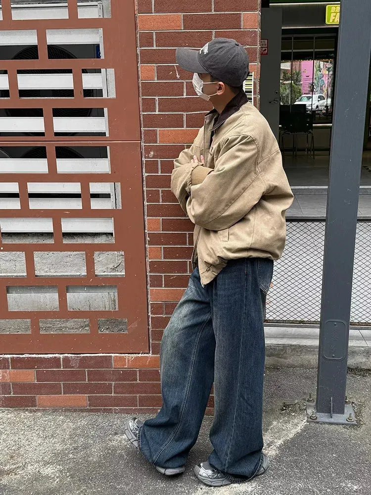 Vintage Loose Baseball Denim Jersey Jacket
