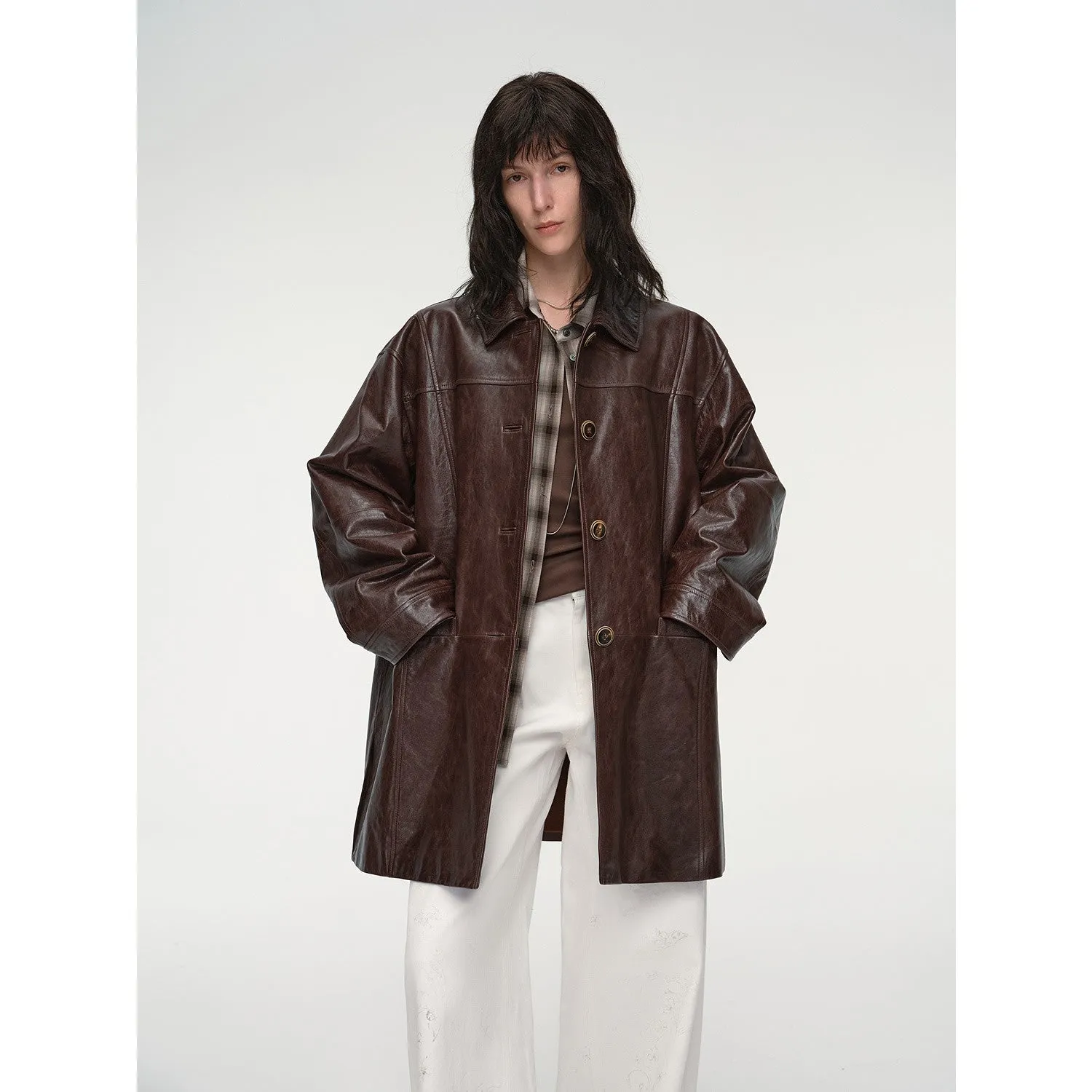Vintage Waxed Goatskin Coat