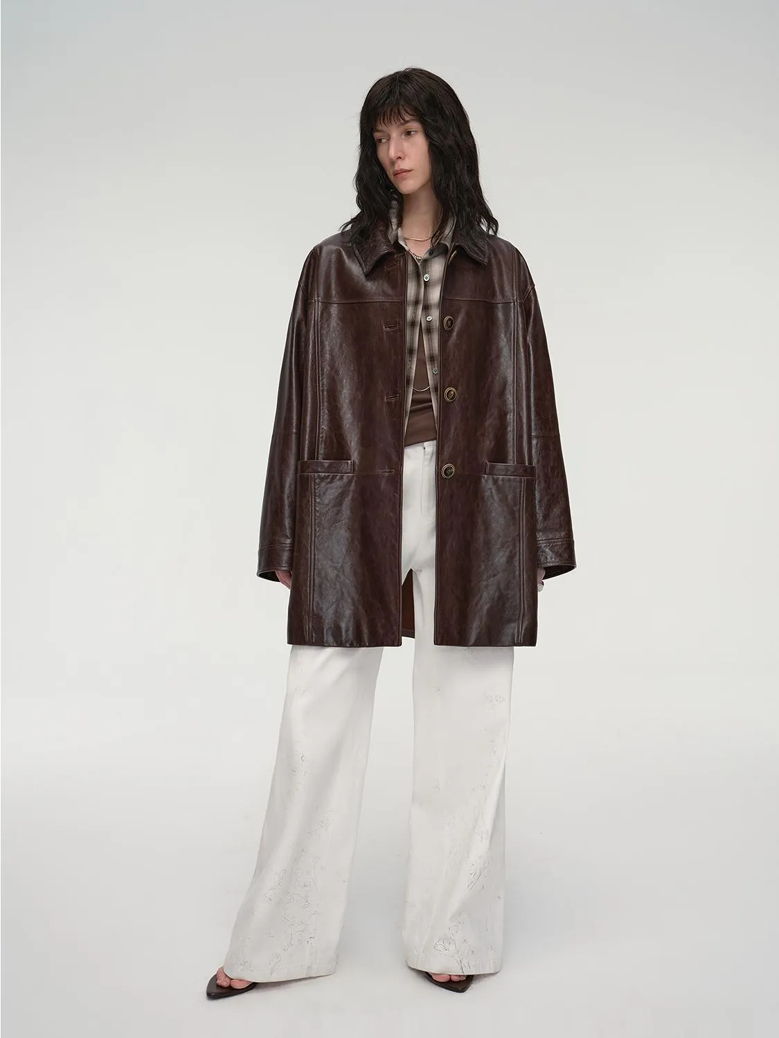 Vintage Waxed Goatskin Coat