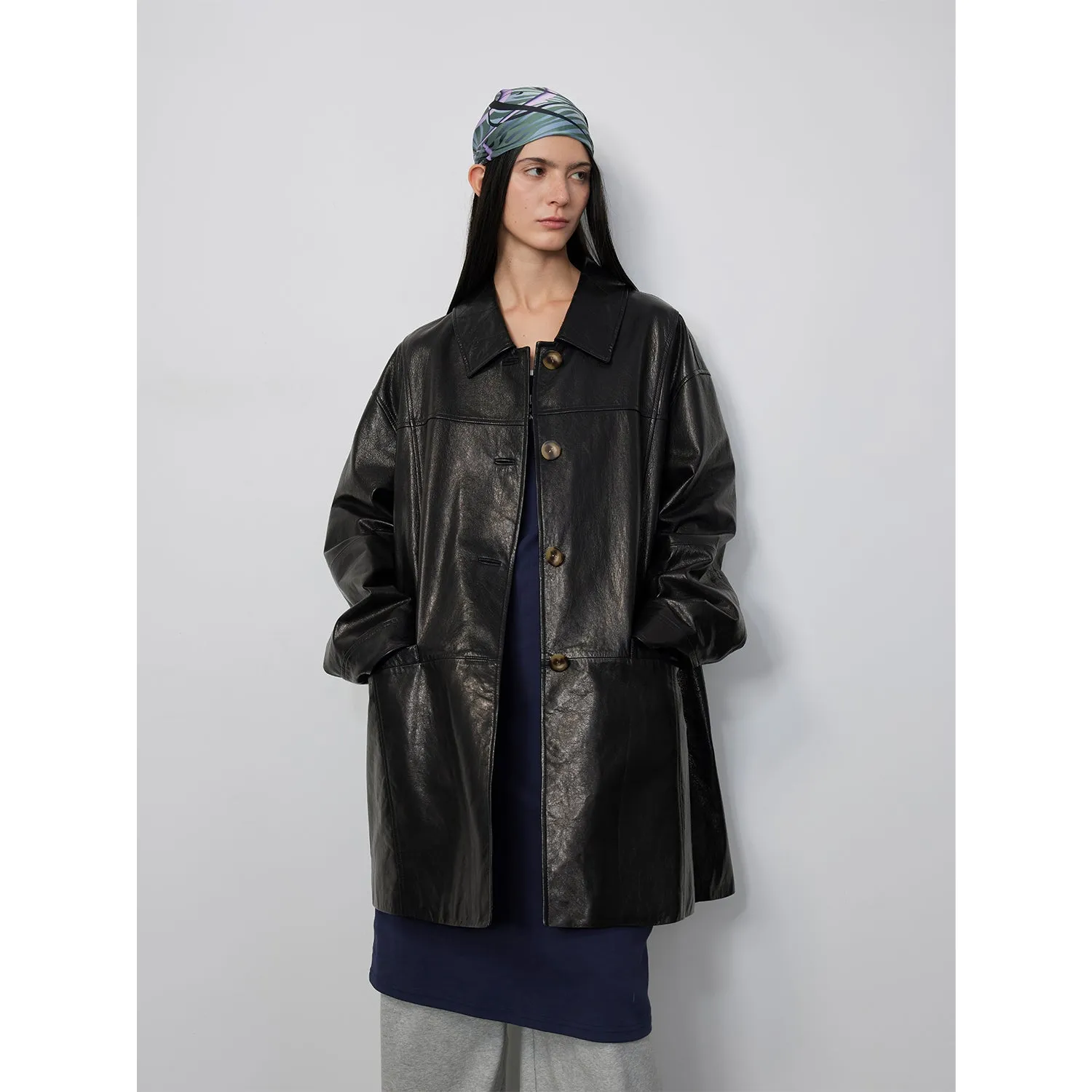 Vintage Waxed Goatskin Coat