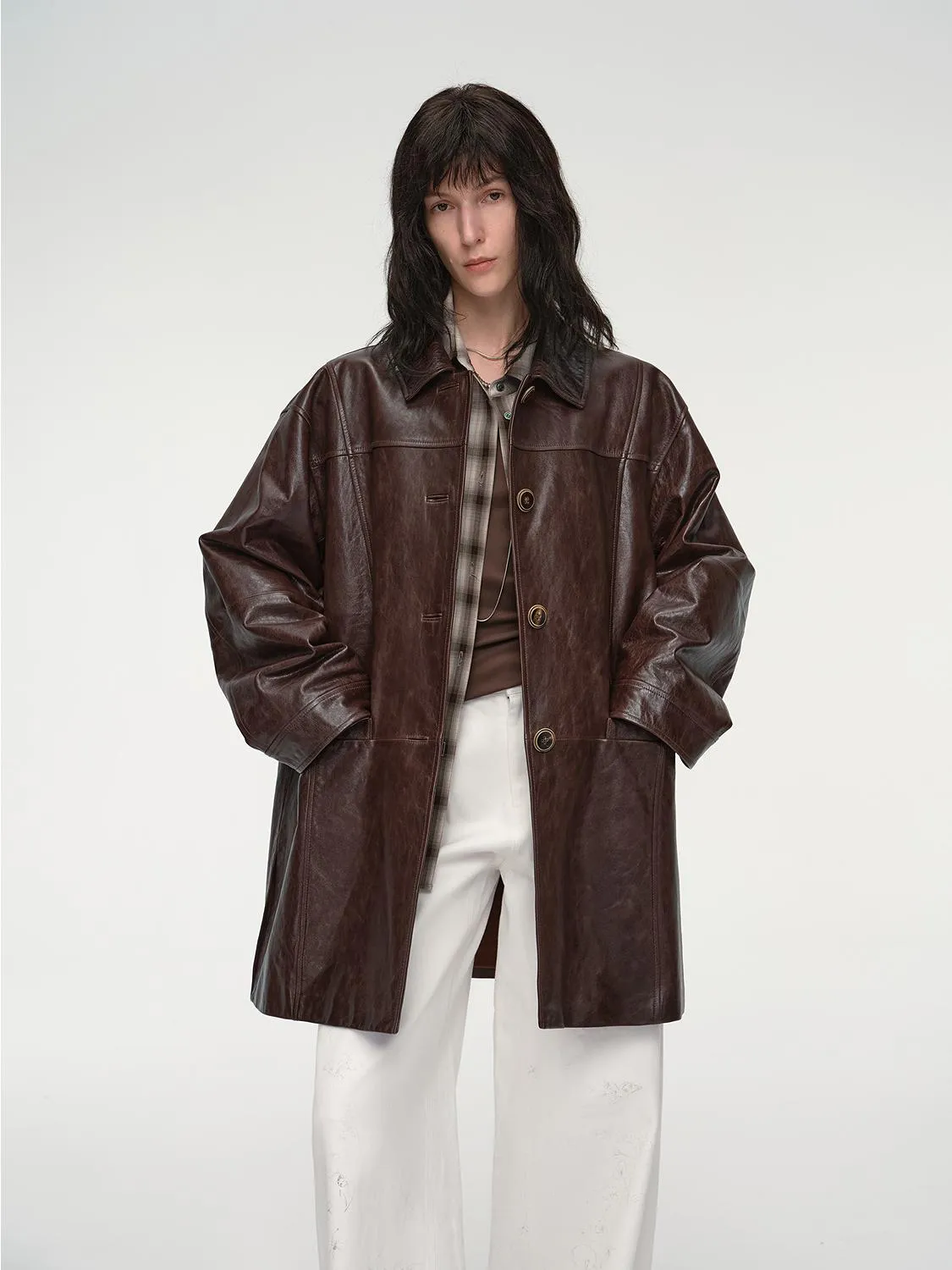 Vintage Waxed Goatskin Coat