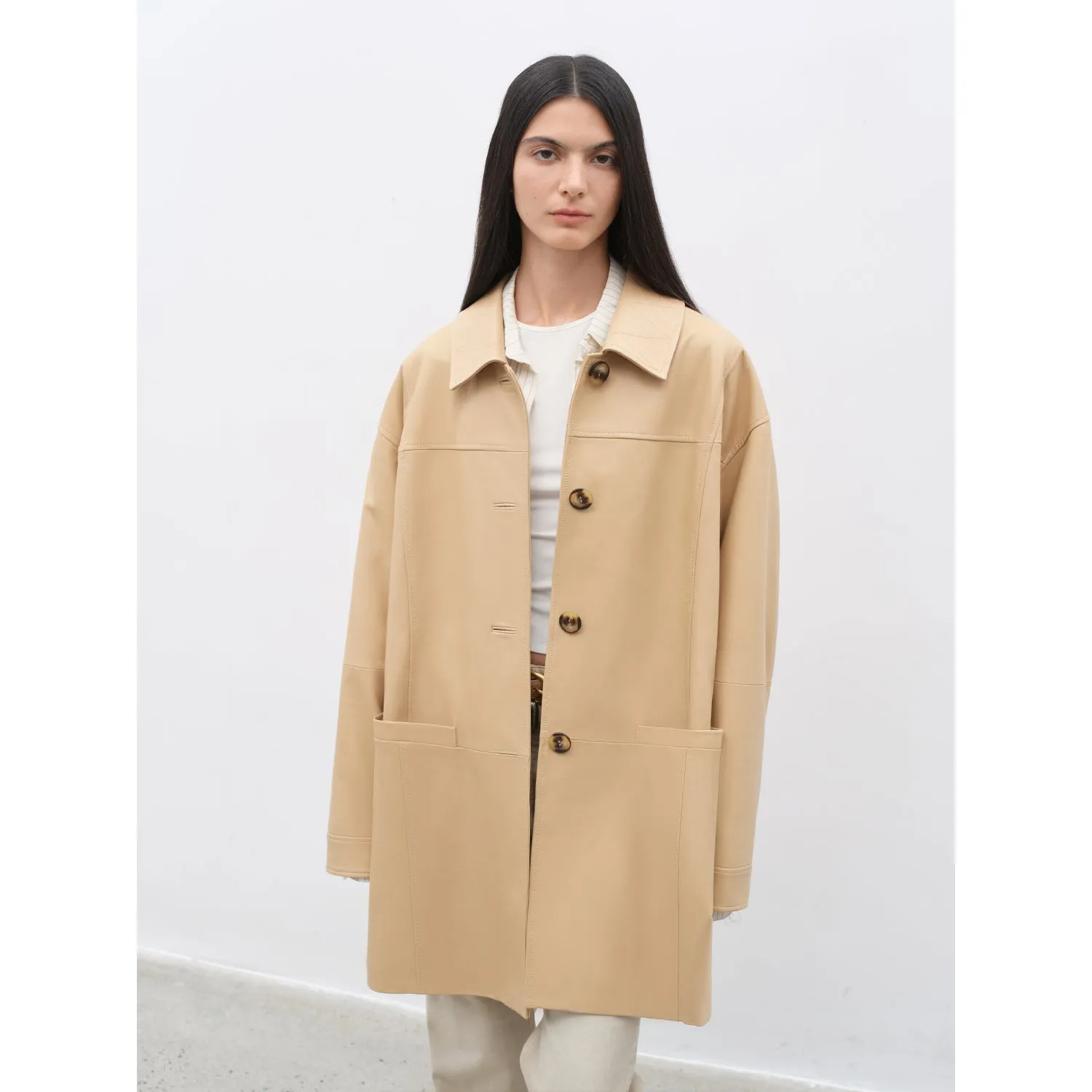 Vintage Waxed Goatskin Coat