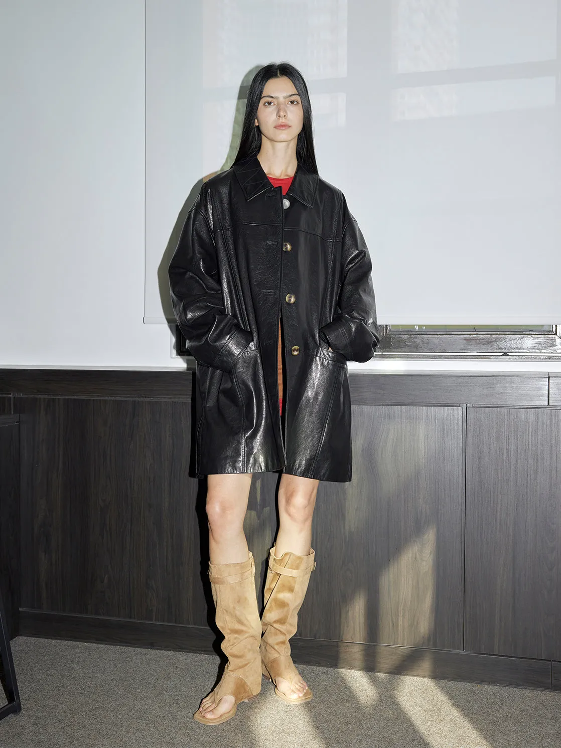 Vintage Waxed Goatskin Coat