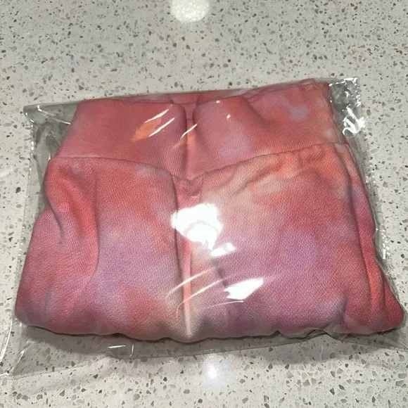 VS VICTORIAS SECRET COTTON FLEECE SWEAT SHORT PINK FLIRT TIE DYE XXL