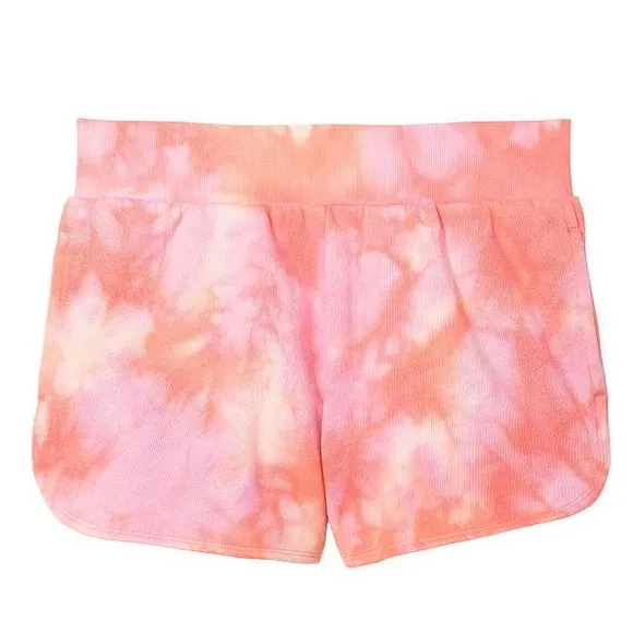 VS VICTORIAS SECRET COTTON FLEECE SWEAT SHORT PINK FLIRT TIE DYE XXL