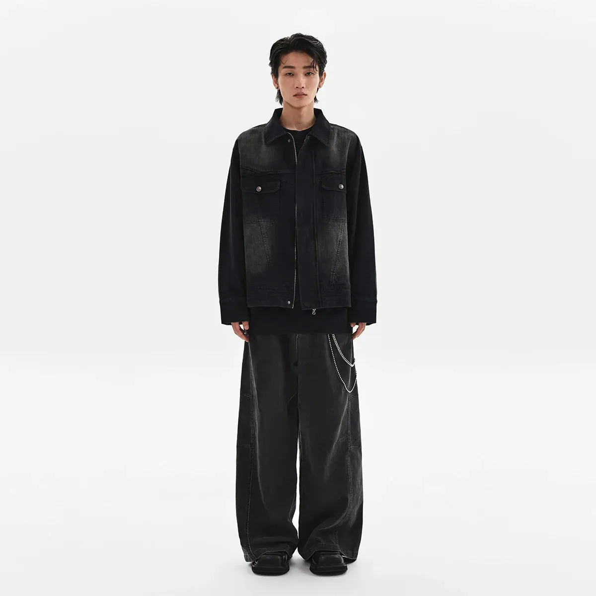 Washed Cotton Cropped Jacket
