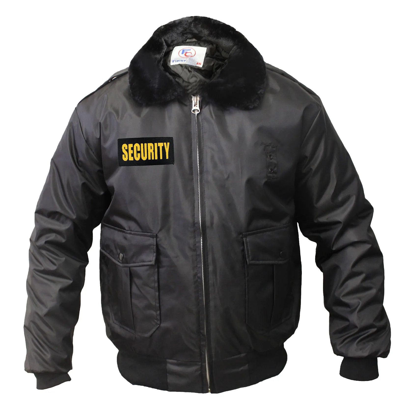 WATCH-GUARD BOMBER JACKET (BLACK) WITH REFLECTIVE SECURITY ID