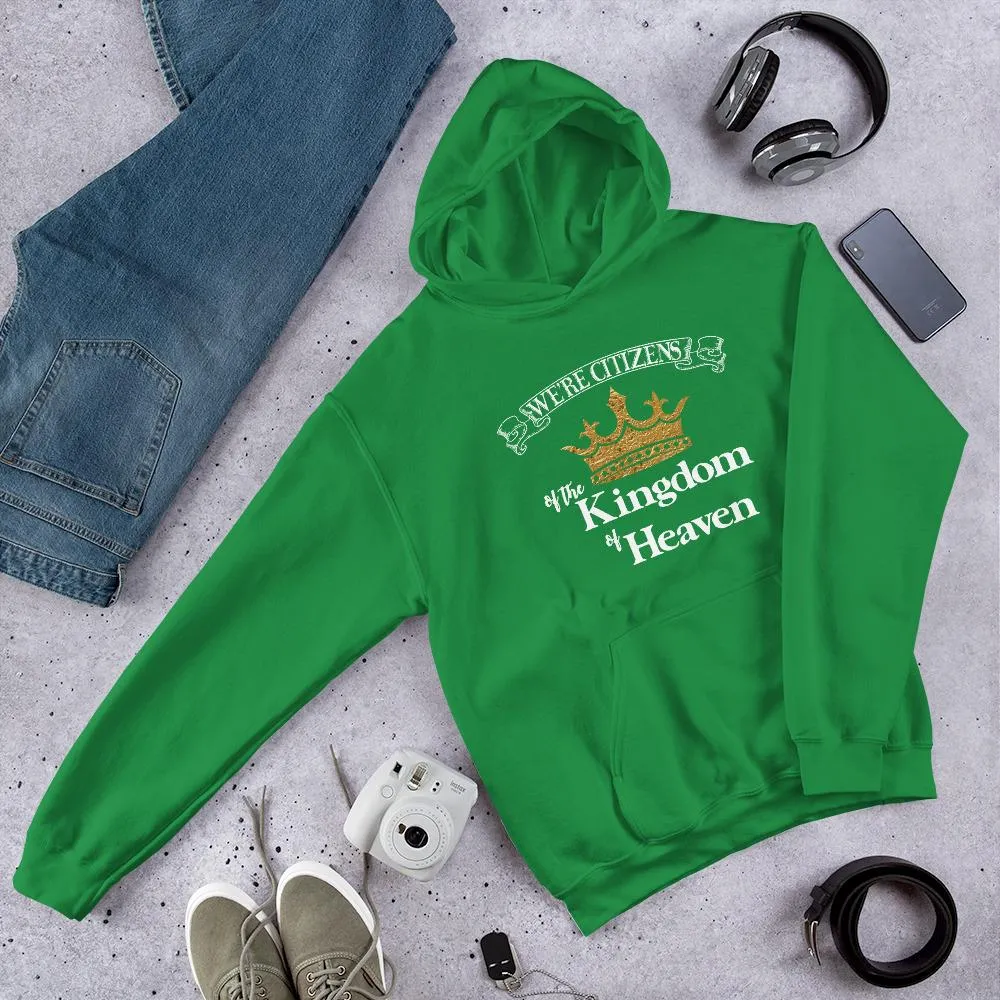 We're Citizens, Unisex Adult Hooded Sweatshirt-White Text