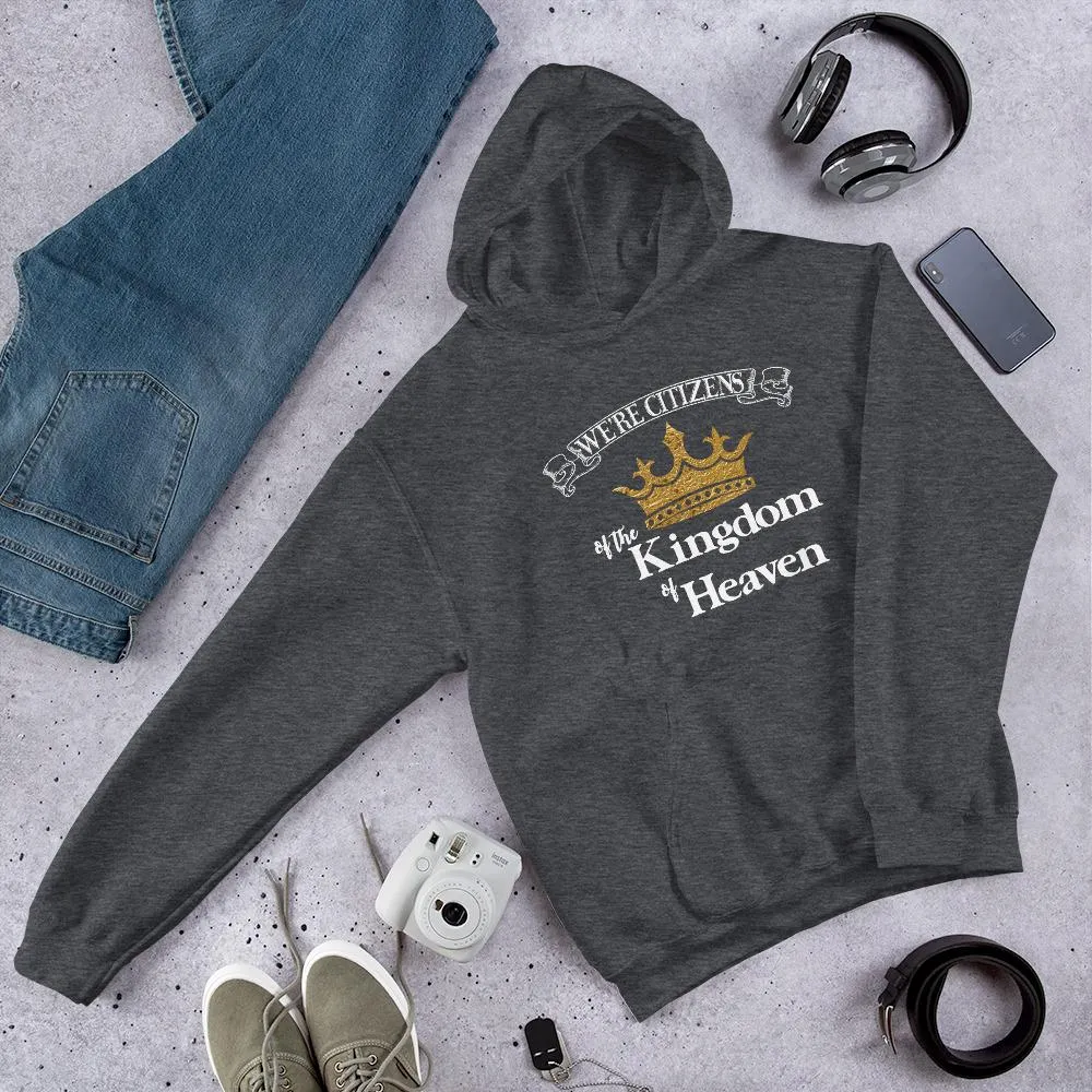 We're Citizens, Unisex Adult Hooded Sweatshirt-White Text
