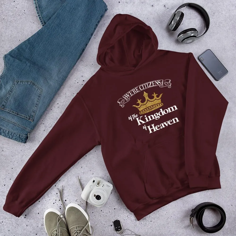 We're Citizens, Unisex Adult Hooded Sweatshirt-White Text