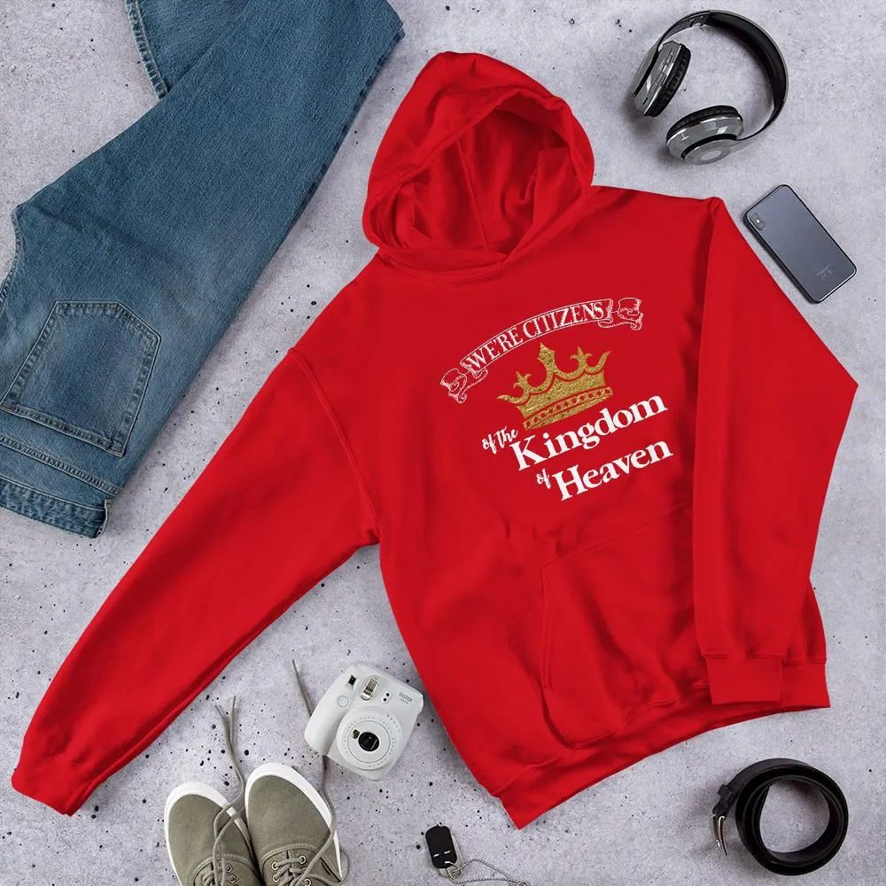 We're Citizens, Unisex Adult Hooded Sweatshirt-White Text
