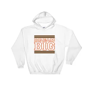 White Brown and Orange Hooded Sweatshirt