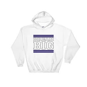 White Navy Blue and Grey Hooded Sweatshirt