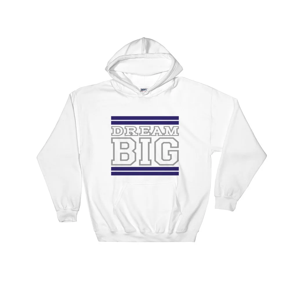 White Navy Blue and Grey Hooded Sweatshirt