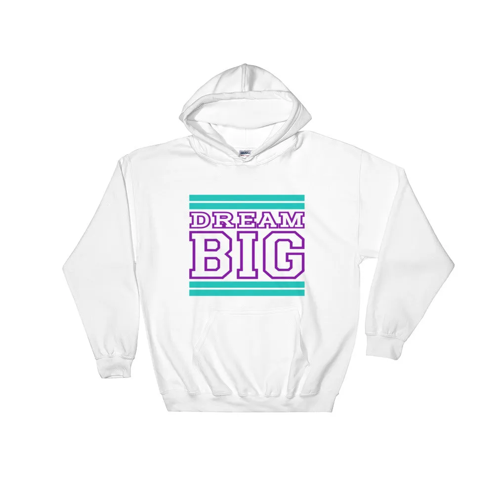White Teal and Purple Hooded Sweatshirt