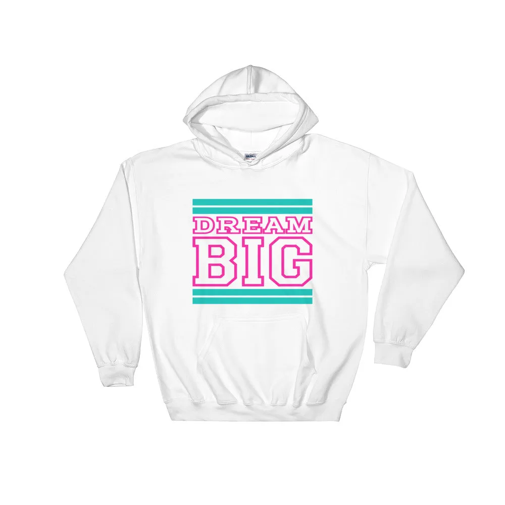 White Turquoise and Pink Hooded Sweatshirt