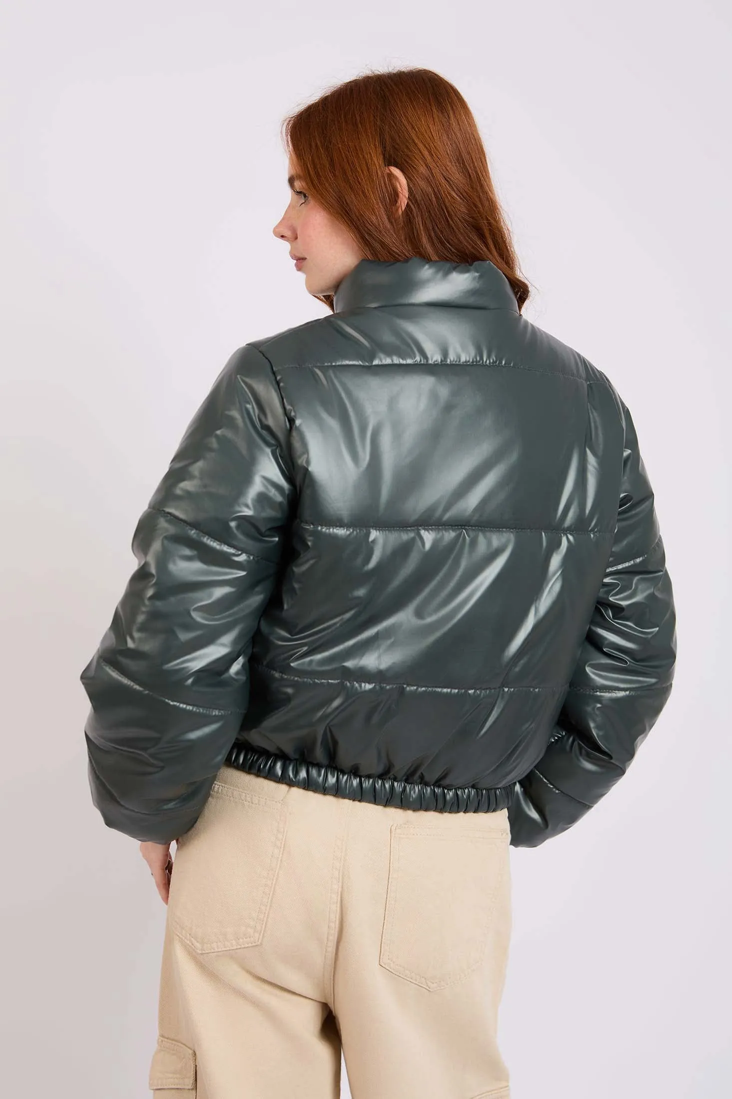 Women Jacket  Cropped Puffer  Black