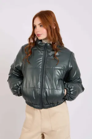 Women Jacket  Cropped Puffer  Black