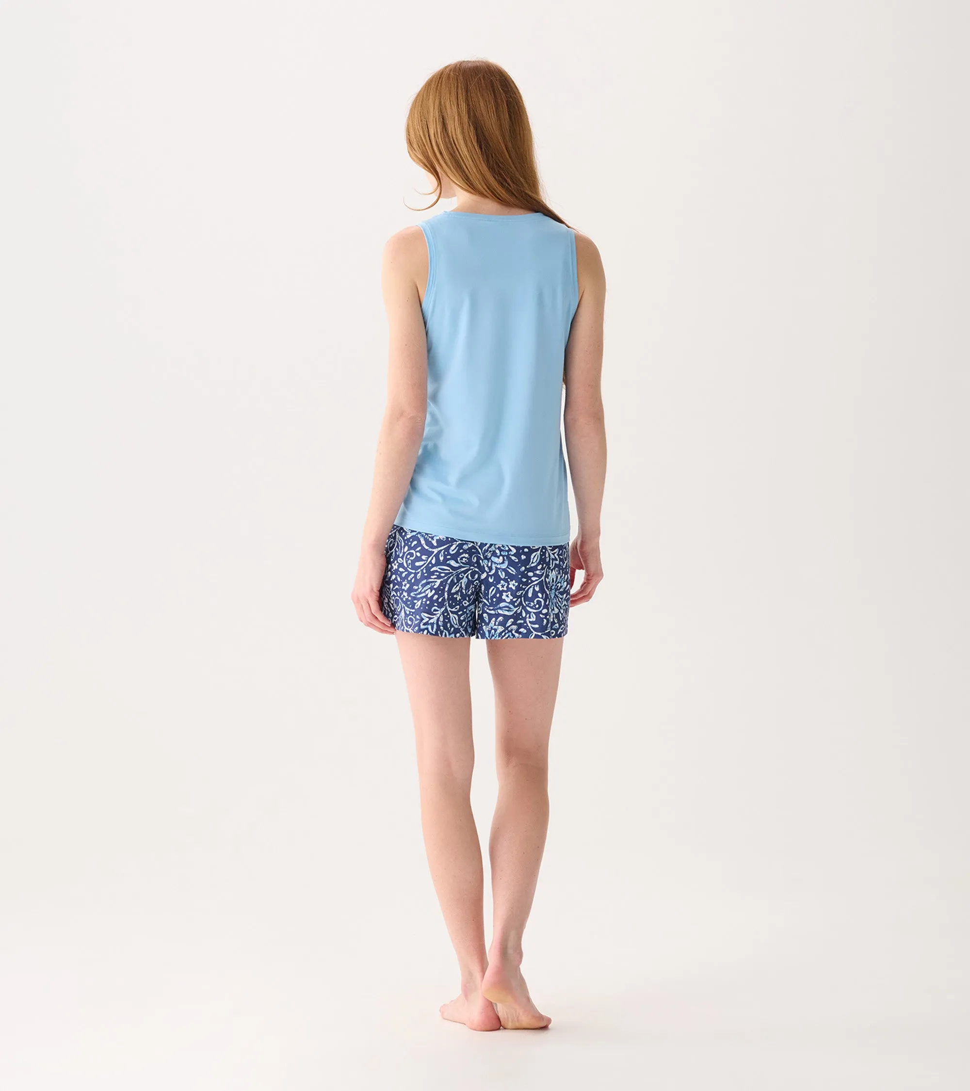 Women's Batik Flowers Polyknit Pajamas Shorts