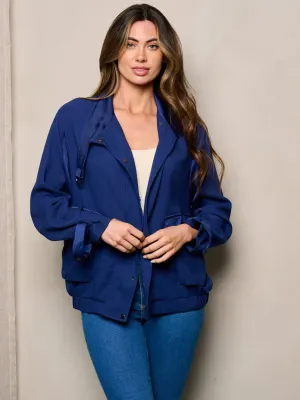 WOMEN'S LONG SLEEVE BUTTON UP POCKETS JACKET