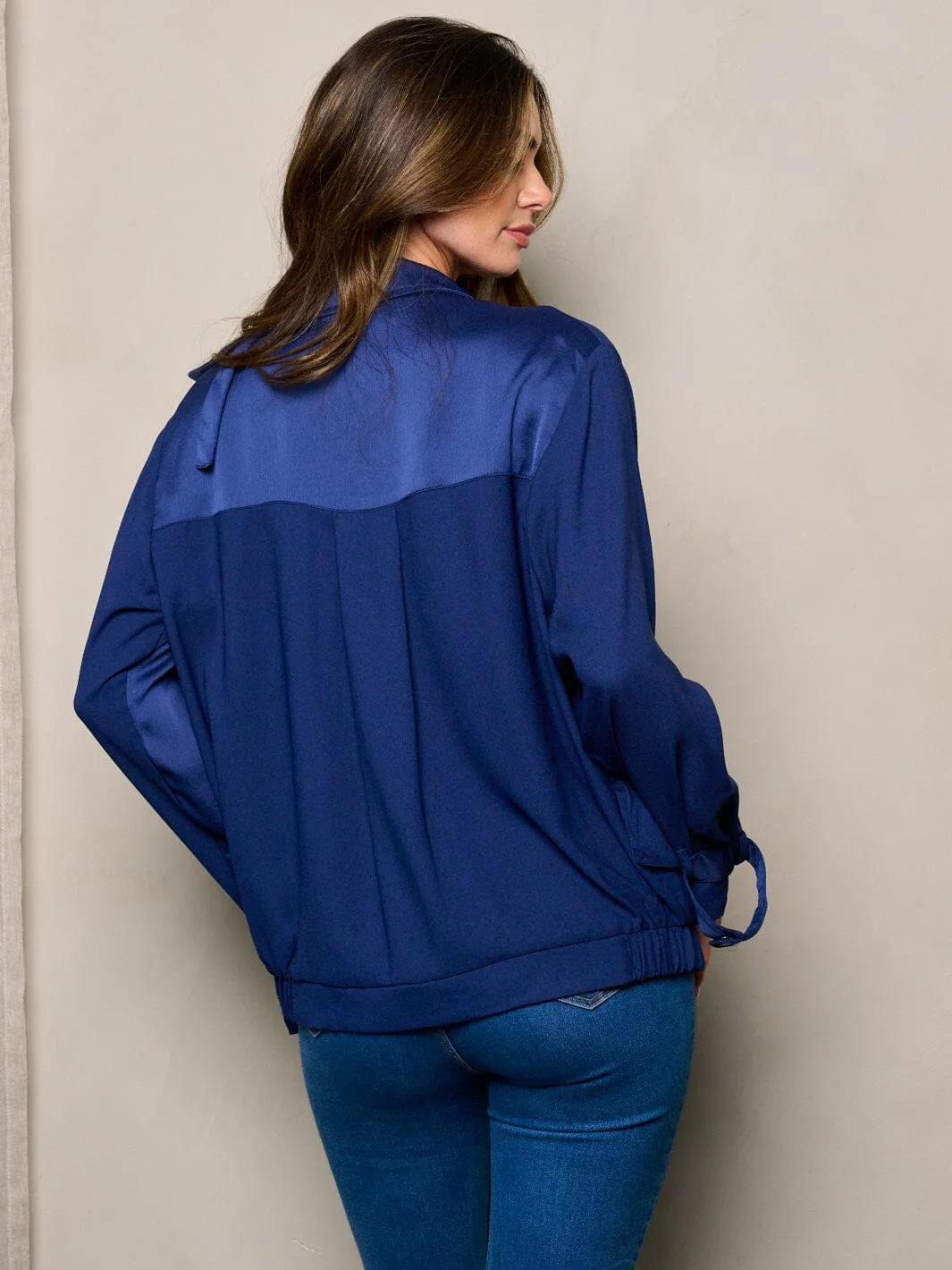 WOMEN'S LONG SLEEVE BUTTON UP POCKETS JACKET