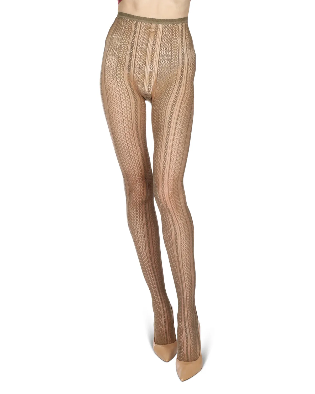 Women's Optic Spiral Sheer Net Nylon Tights