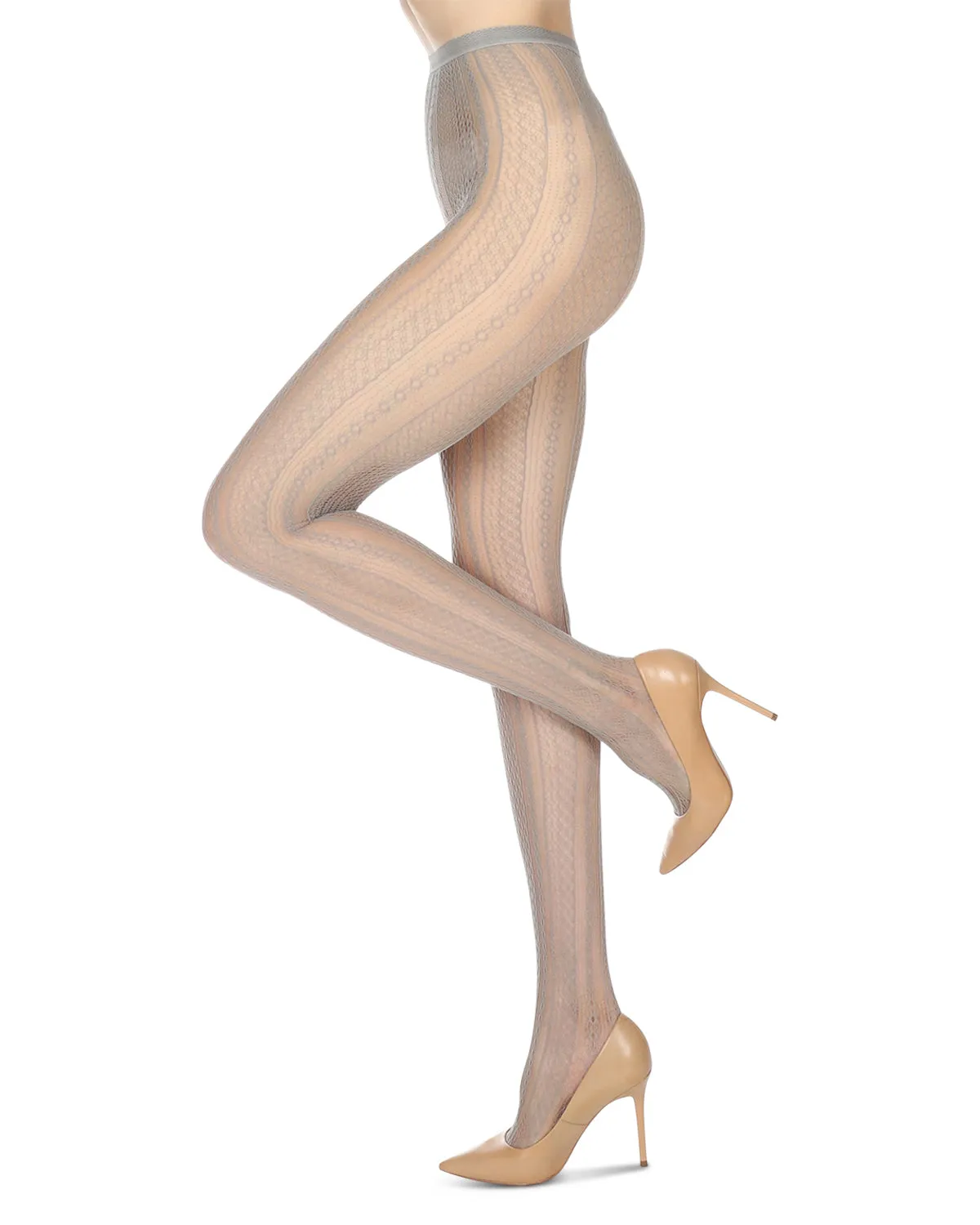 Women's Optic Spiral Sheer Net Nylon Tights
