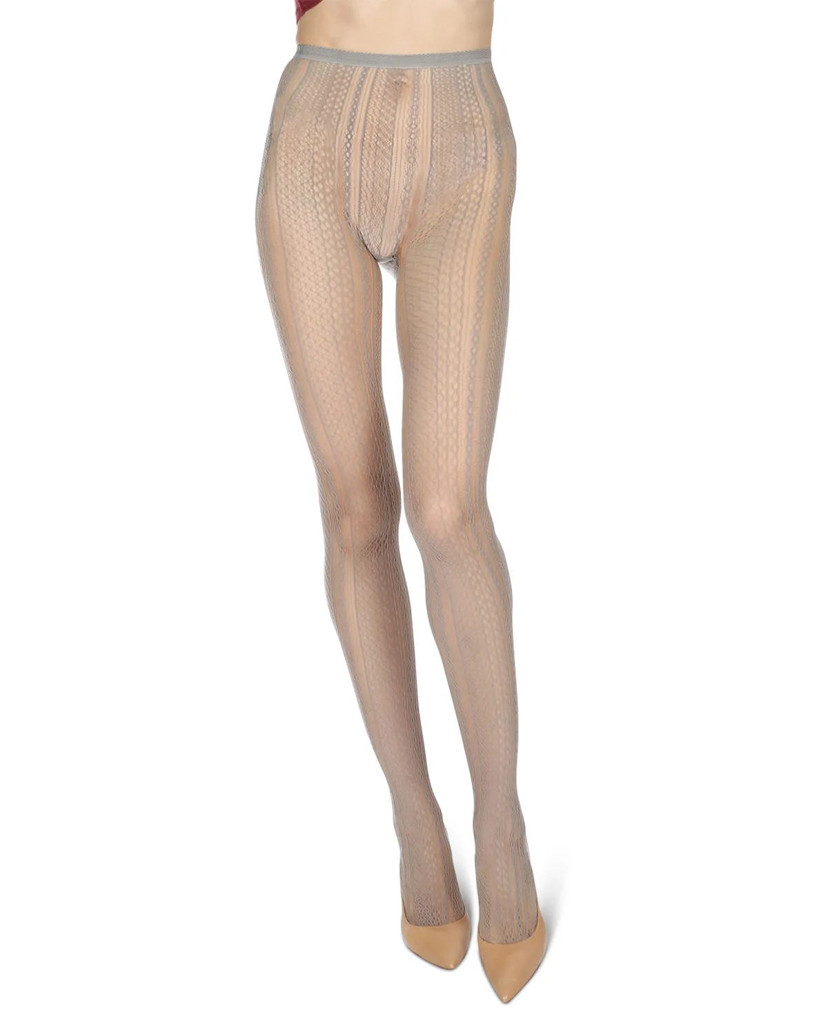 Women's Optic Spiral Sheer Net Nylon Tights