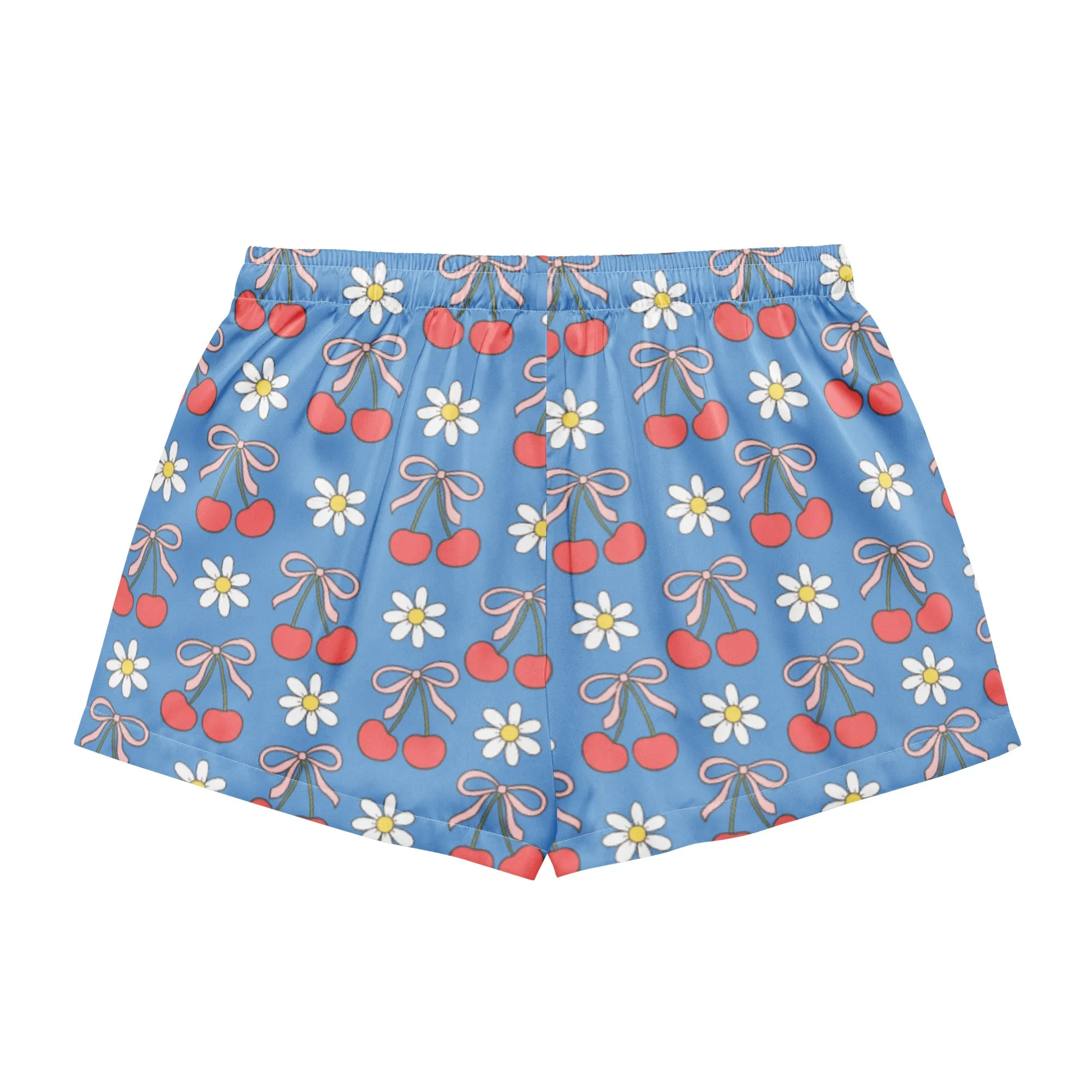 WOMEN'S PREMIUM PAJAMA SHORTS RED CHERRIES