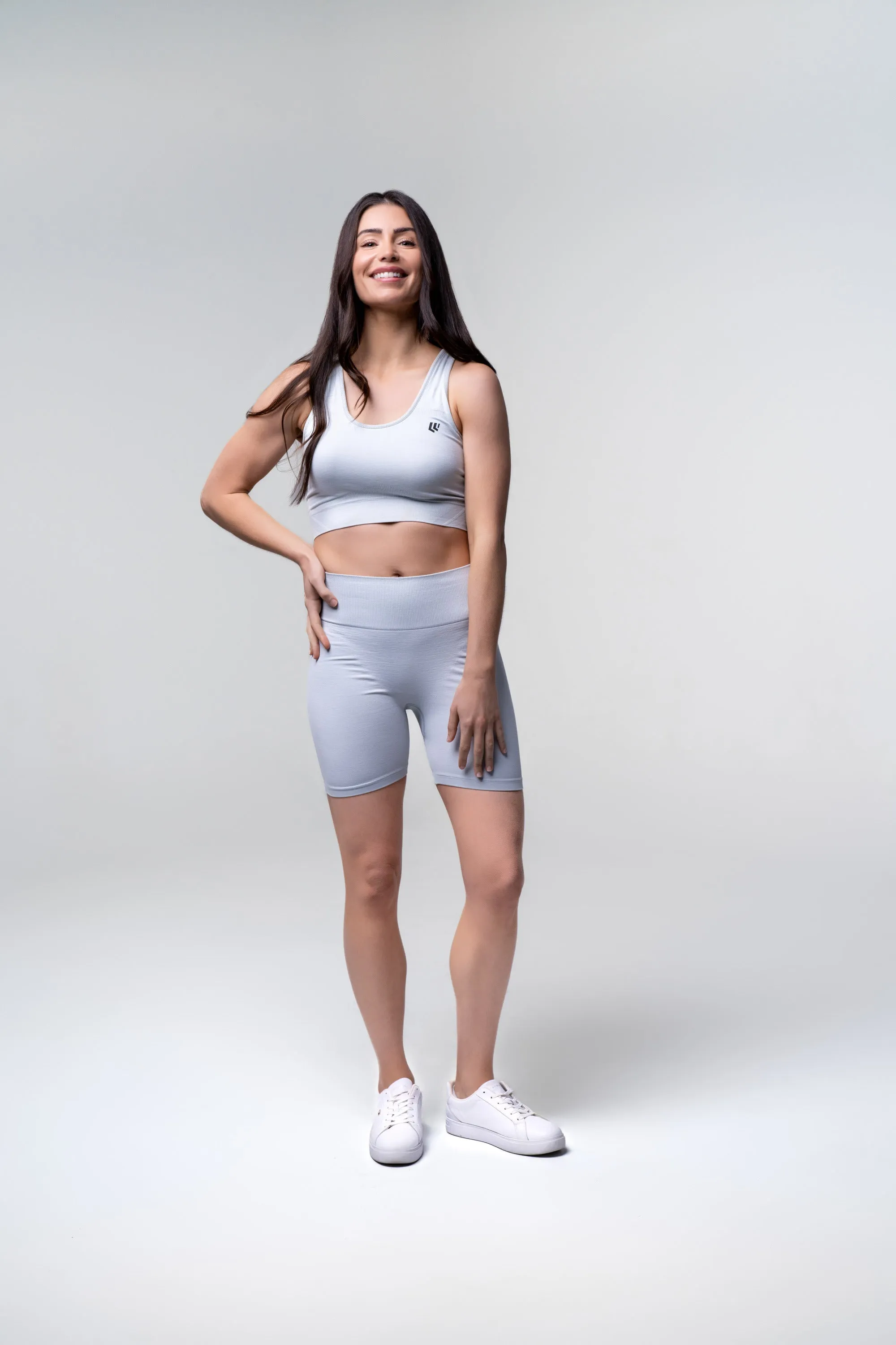 Women's Seamless Bike Shorts 7 inches - Poppy Seed Grey