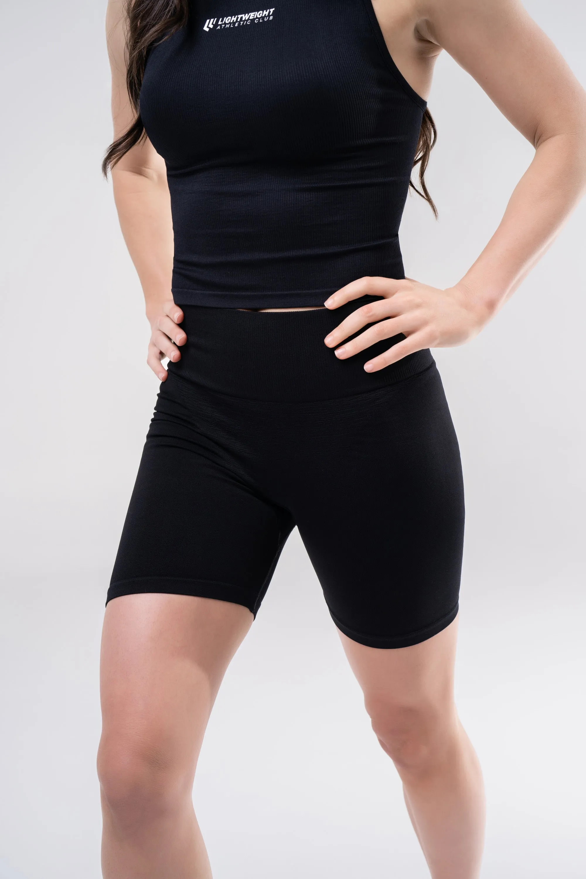Women's Seamless Bike Shorts 7 inches - Poppy Seed Grey