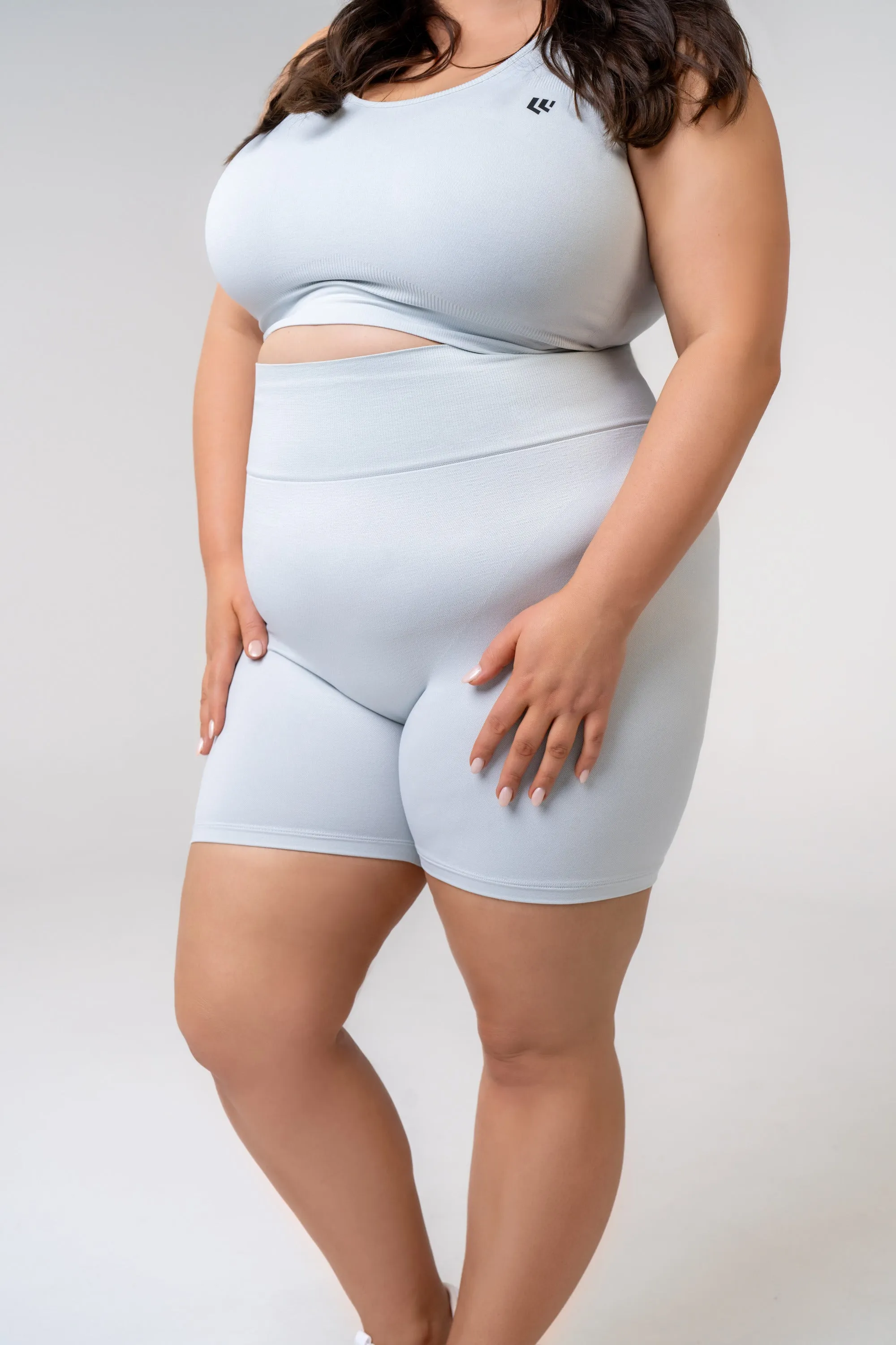 Women's Seamless Bike Shorts 7 inches - Poppy Seed Grey