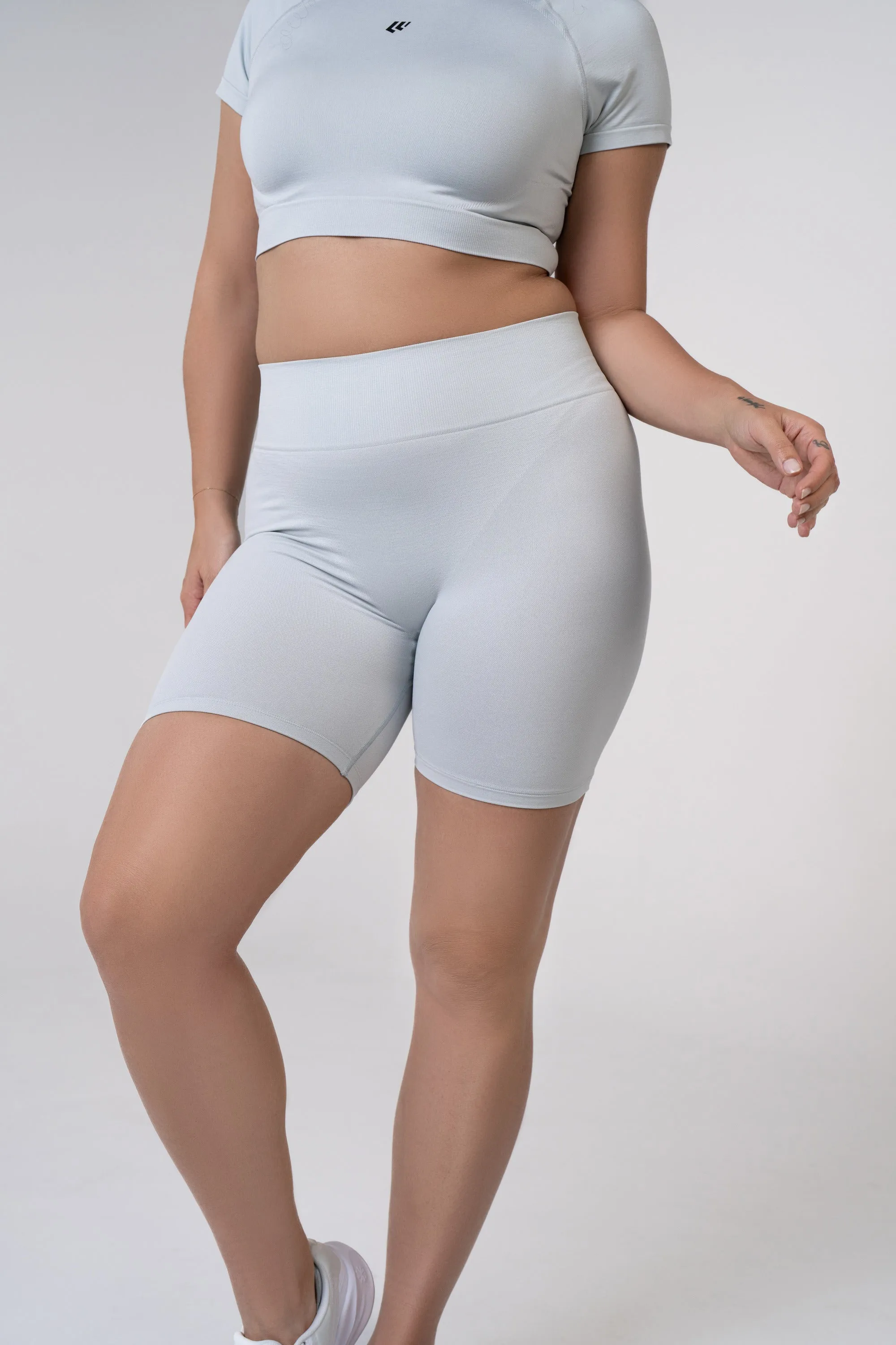 Women's Seamless Bike Shorts 7 inches - Poppy Seed Grey