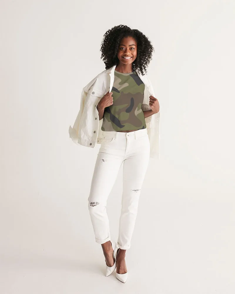Woodland Camo Women's Cropped Tank