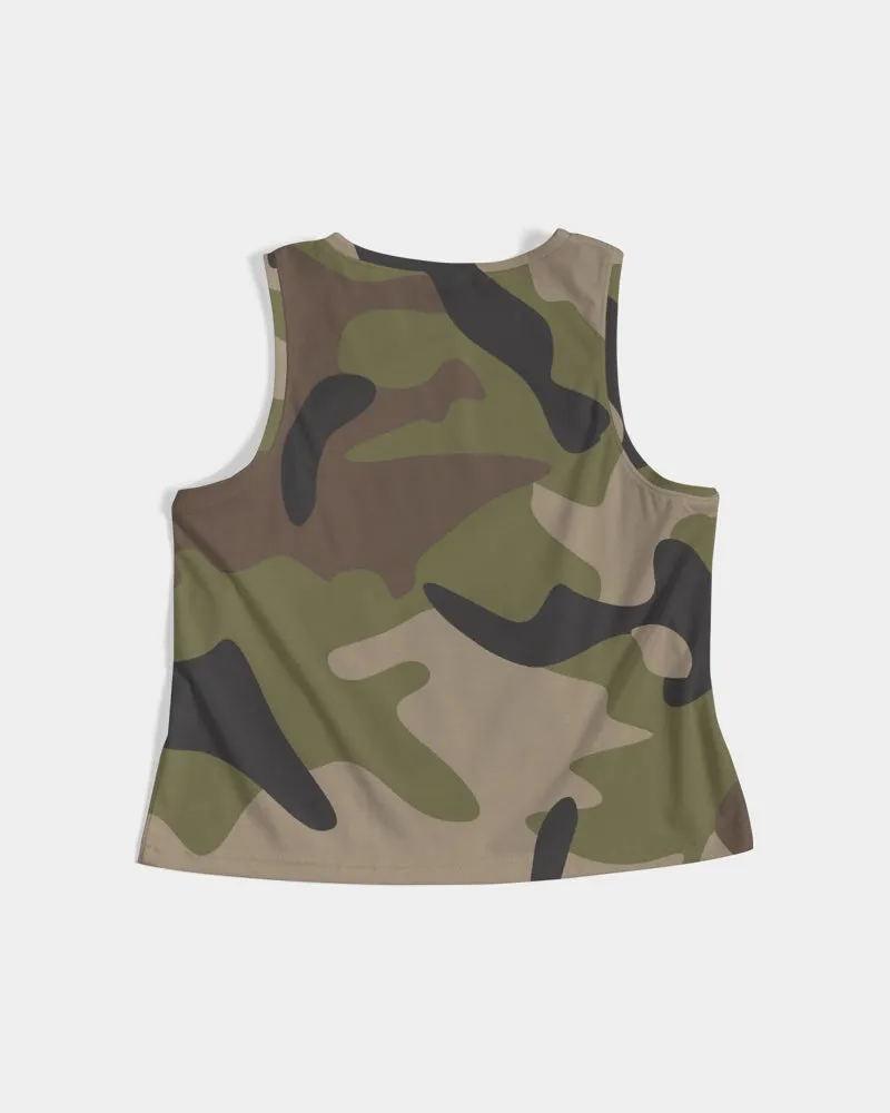 Woodland Camo Women's Cropped Tank