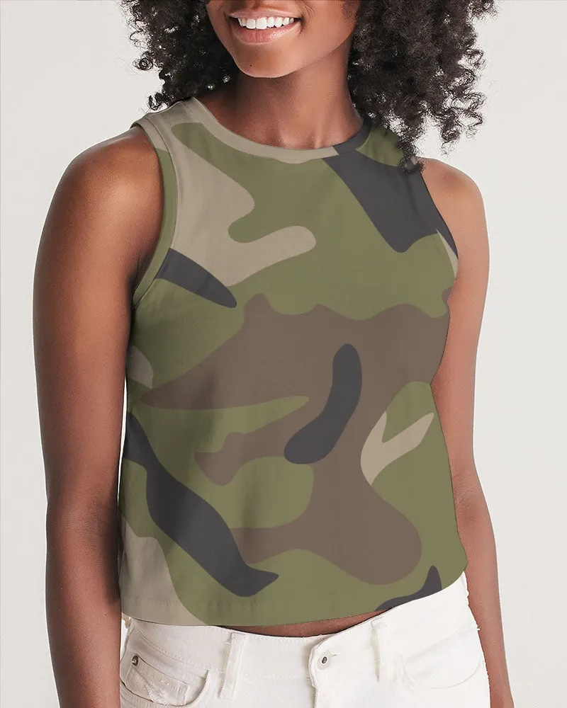 Woodland Camo Women's Cropped Tank