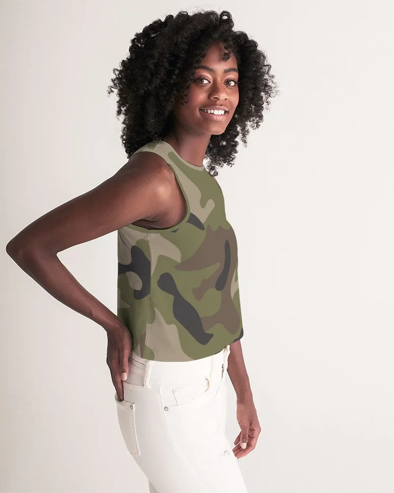 Woodland Camo Women's Cropped Tank
