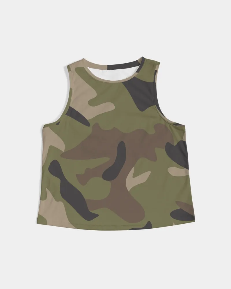 Woodland Camo Women's Cropped Tank
