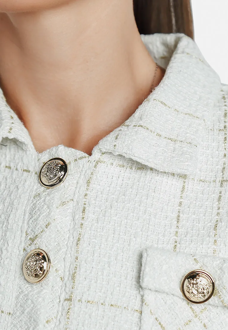 Woven Button-Down Jacket   Mini Dress Combo By RUW