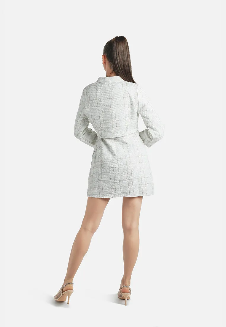 Woven Button-Down Jacket   Mini Dress Combo By RUW
