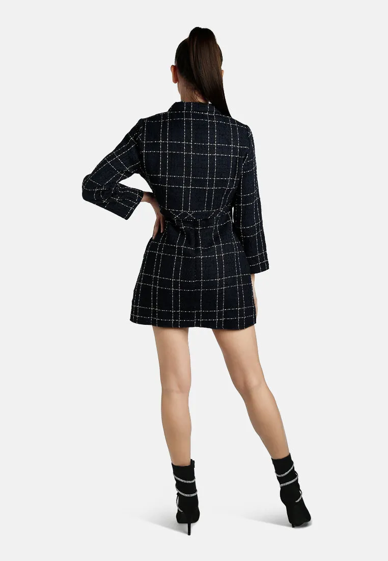 Woven Button-Down Jacket   Mini Dress Combo By RUW