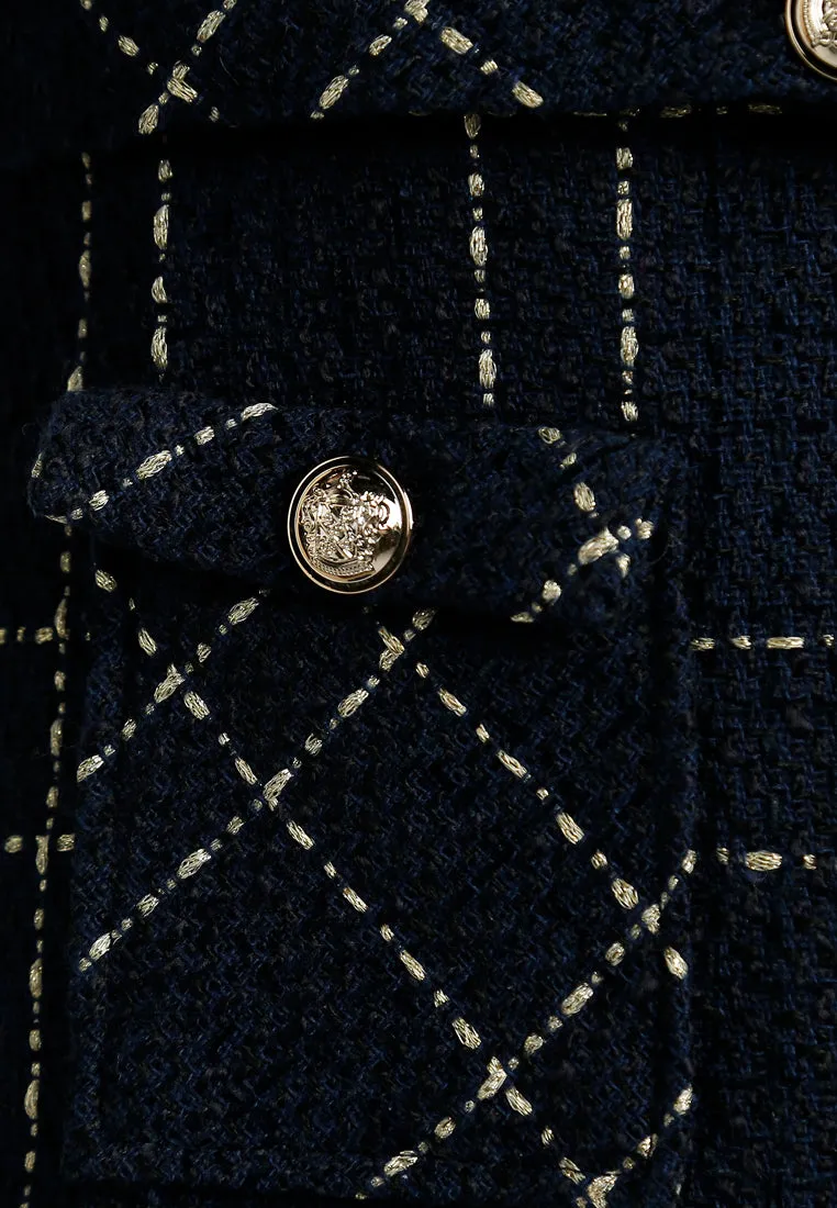 Woven Button-Down Jacket   Mini Dress Combo By RUW