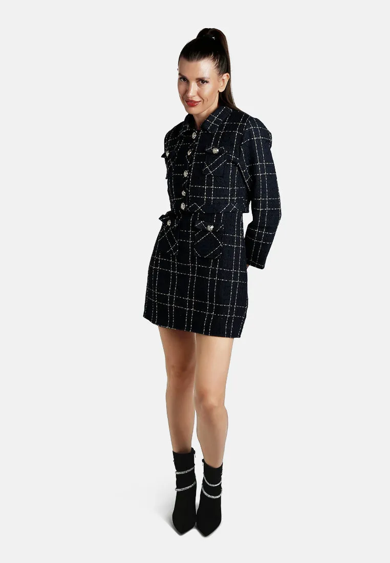 Woven Button-Down Jacket   Mini Dress Combo By RUW