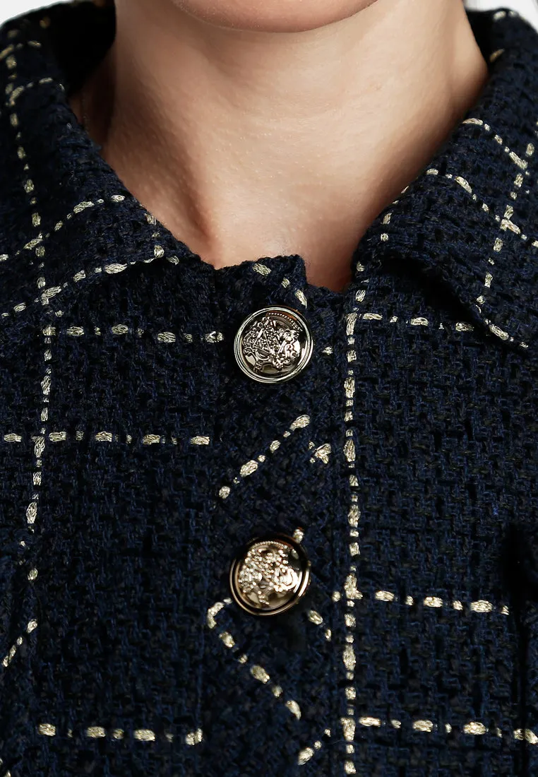 Woven Button-Down Jacket   Mini Dress Combo By RUW