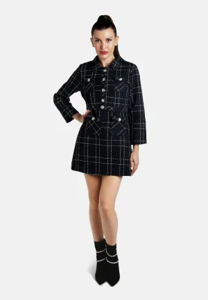 Woven Button-Down Jacket   Mini Dress Combo By RUW