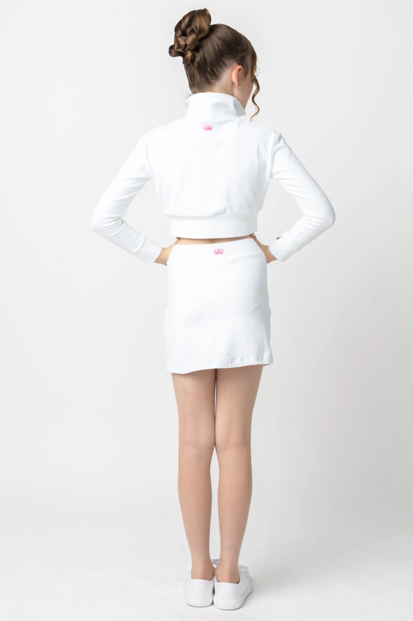 Youth REIGN Essentials White Cropped Jacket