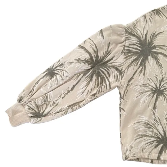 Z Supply Bohemian Palm Tree Balloon Sleeve Long Sleeve Top and Beach Shorts