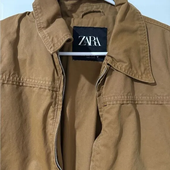 Zara Waxed Cropped Jacket size small